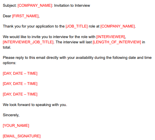 Interview Invitation Email
